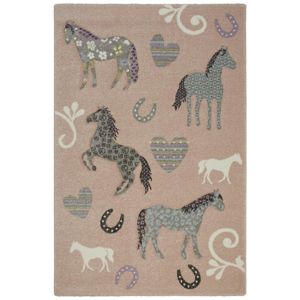 Dětský koberec Horse Love, 100/150cm, Růžová